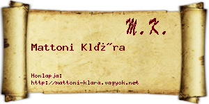 Mattoni Klára névjegykártya